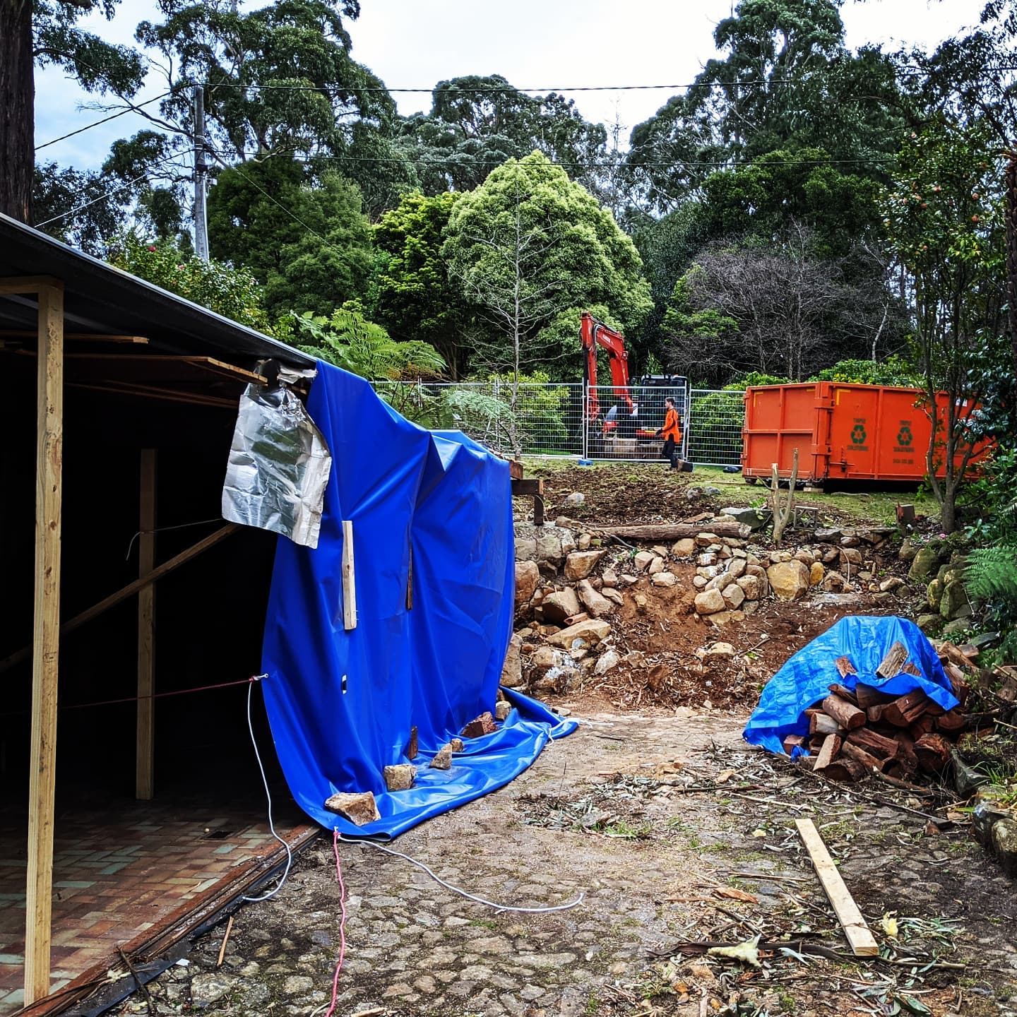 Deconstructors Demolition Victoria. uick clean up before the rain started! The boys did a great job getting the debris out, framing up a temporary roof and tarping the undamaged section before a decent storm hit. #demolition #building #construction #restoration #storm